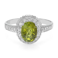 Anillo en plata con Turmalina cuprífera