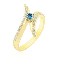 Anillo en oro con Diamante azul SI2  (de Melo)