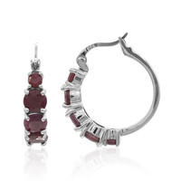 Pendientes en plata con Rubí