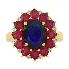 Anillo en plata con Zafiro azul de Madagascar