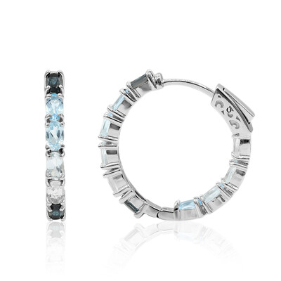Pendientes en plata con Topacio azul de Londres