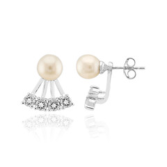 Pendientes en plata con Perla blanca Freshwater