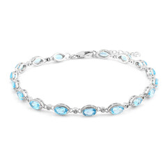 Brazalete en plata con Topacio azul suizo