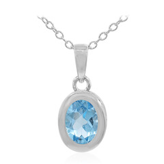 Collar en plata con Topacio azul suizo