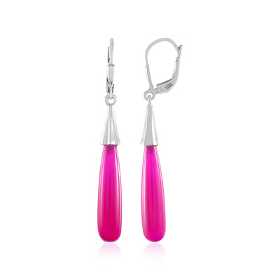 Pendientes en plata con Ónix rosa (MONOSONO COLLECTION)