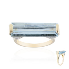 Anillo en oro con Aguamarina de Brasill AAA (de Melo)