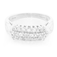 Anillo de hombre en plata con Zafiro blanco