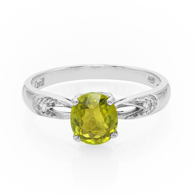 Anillo en plata con Turmalina cuprífera