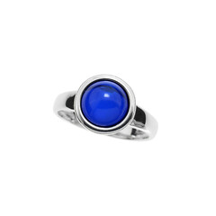 Anillo en plata con Ámbar colombiano azul