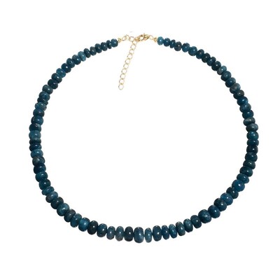 Collar en plata con Apatita azul neón