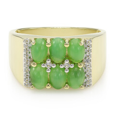 Anillo de hombre en plata con Crisoprasa imperial