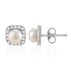 Pendientes en plata con Perla Freshwater