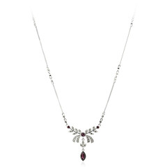 Collar en plata con Rodolita