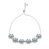 Brazalete en plata con Topacio azul cielo