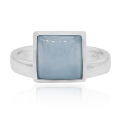 Anillo en plata con Jadeita azul