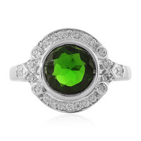 Anillo en plata con Diópsido de Rusia