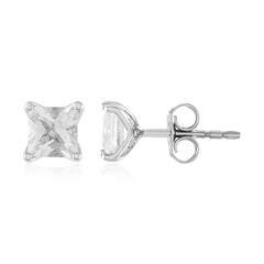 Pendientes en plata con Topacio blanco