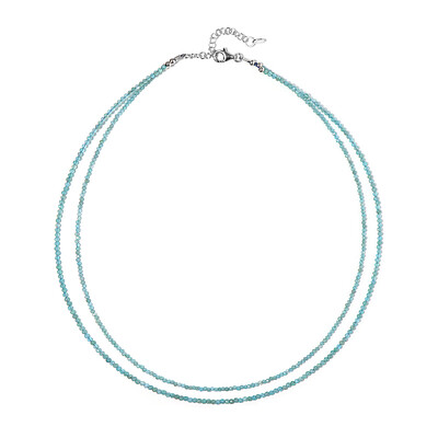 Collar en plata con Apatita azul neón