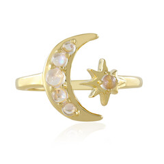 Anillo en plata con Piedra de Luna arcoíris