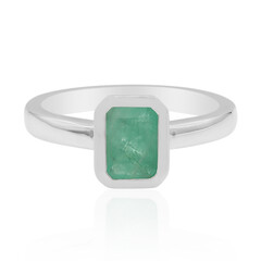Anillo en plata con Esmeralda de Zambia