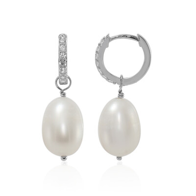 Pendientes en plata con Perla Freshwater
