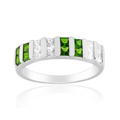 Anillo en plata con Diópsido de Rusia