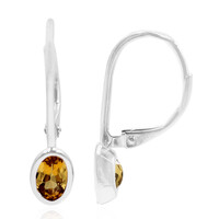 Pendientes en plata con Escapolita cognac