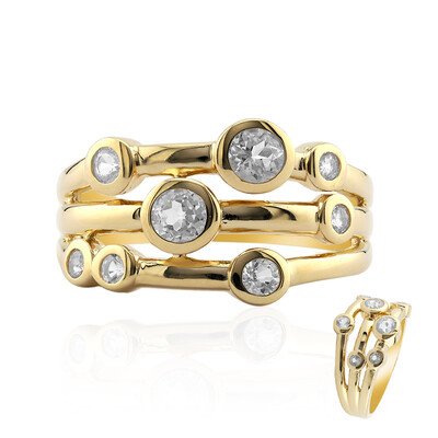 Anillo en plata con Topacio blanco