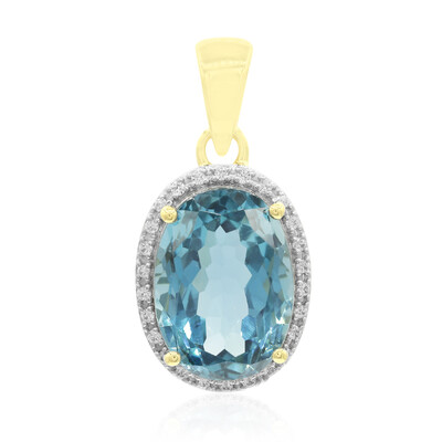 Colgante en oro con Topacio azul de Londres (Tenner Diniz)