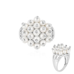 Anillo en plata con Perla blanca Freshwater (de Melo)