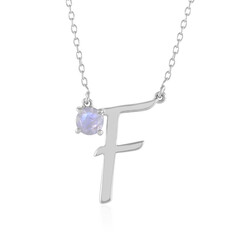 Collar en plata con Piedra de Luna arcoíris