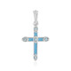 Colgante en plata con Topacio azul suizo