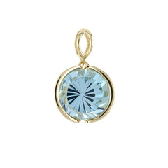 Colgante en oro con Topacio azul cielo