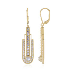 Pendientes en plata con Piedra de Luna arcoíris (KM by Juwelo)