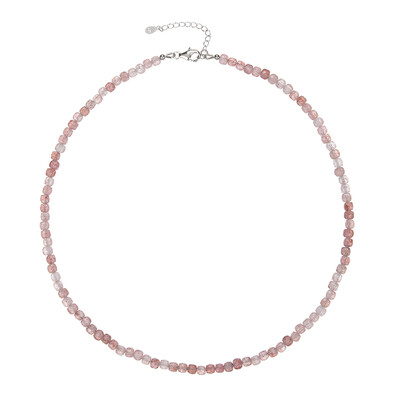 Collar en plata con Cuarzo Fresa