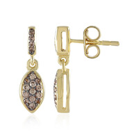 Pendientes en plata con Zircón cognac