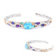 Brazalete en plata con Topacio azul cielo (Gems en Vogue)