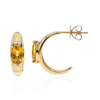 Pendientes en oro con Berilo dorado