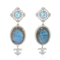 Pendientes en plata con Labradorita (Dallas Prince Designs)