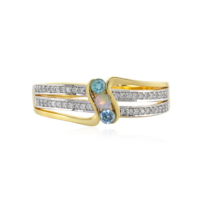 Anillo en plata con Apatita azul