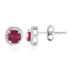 Pendientes en plata con Rubí de Bemainty