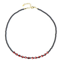 Collar en plata con Hematita roja