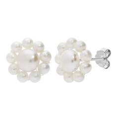 Pendientes en plata con Perla blanca Freshwater