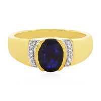 Anillo en plata con Zafiro azul de Madagascar