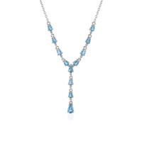 Collar en plata con Topacio azul suizo