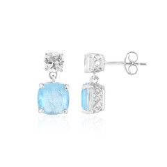 Pendientes en plata con Cuarzo azul pastel