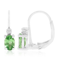 Pendientes en plata con Tsavorita