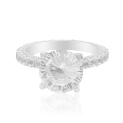 Anillo en plata con Topacio blanco