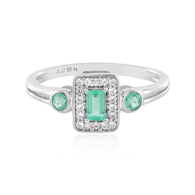 Anillo en plata con Esmeralda de Rusia