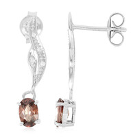 Pendientes en plata con Zircón Mashewa naranja